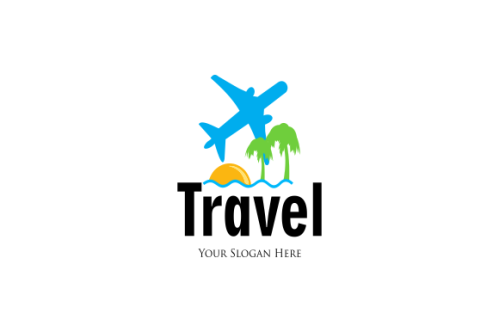 Detailed travel logo concept for business