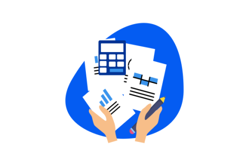 Financial data with hand concept illustration