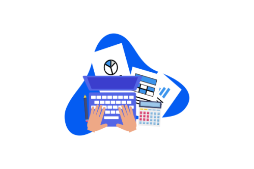 Financial data with hand concept illustration