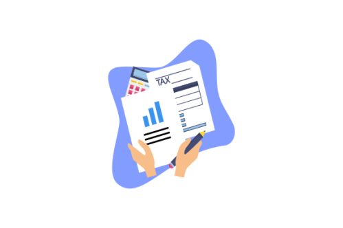 Financial data with hand concept illustration