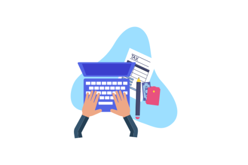 Financial data with hand concept illustration