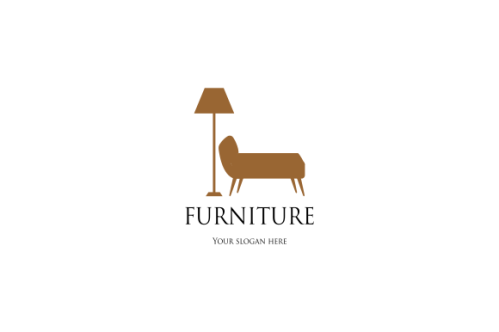 Interior minimalist room, gallery furniture logo design vector