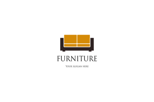 Interior minimalist room, gallery furniture logo design vector