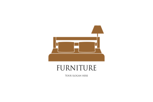 Interior minimalist room, gallery furniture logo design vector