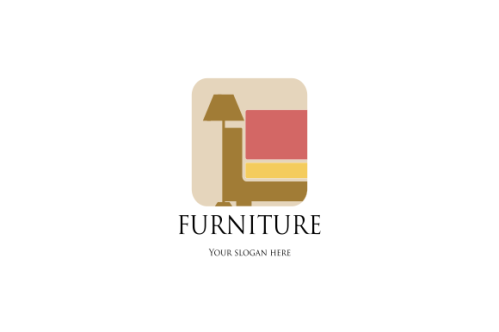Interior minimalist room, gallery furniture logo design vector