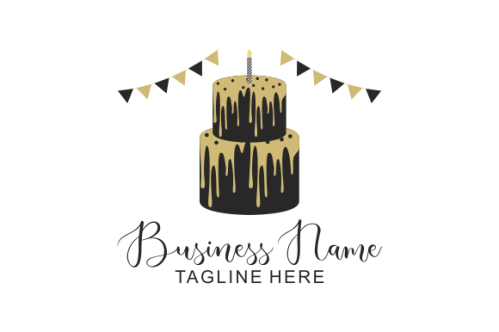Birthday cake dessert, cake logo design