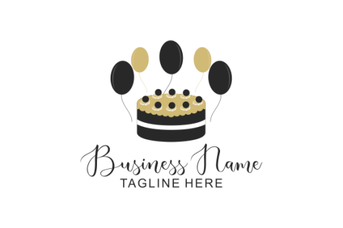 Birthday cake dessert, cake logo design