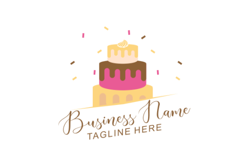 Birthday cake dessert, cake logo design