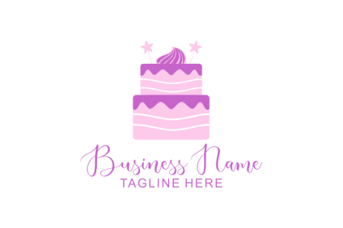 Birthday cake dessert, cake logo design