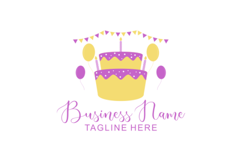 Birthday cake dessert, cake logo design