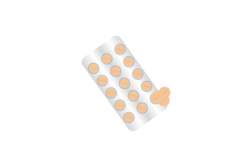 Pills blister pack with capsule. Drug, pill, capsule logo