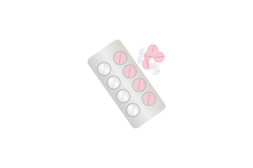Pills blister pack with capsule. Drug, pill, capsule logo
