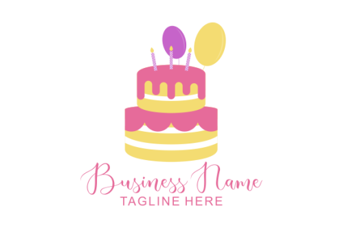 Birthday cake dessert, cake logo design