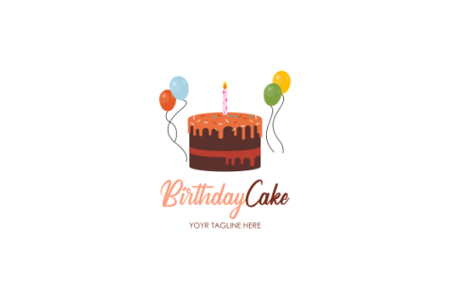 Birthday cake dessert, cake logo design