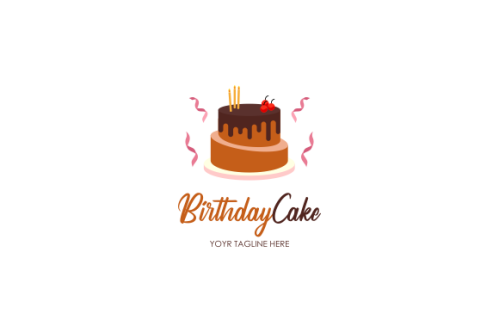 Birthday cake dessert, cake logo design
