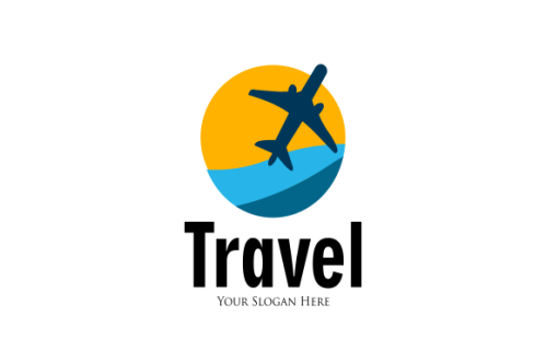 Detailed travel logo concept for business