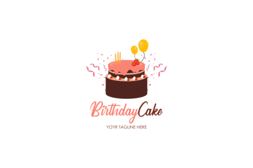 Birthday cake dessert, cake logo design