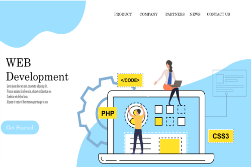 Mobile app development landing page website