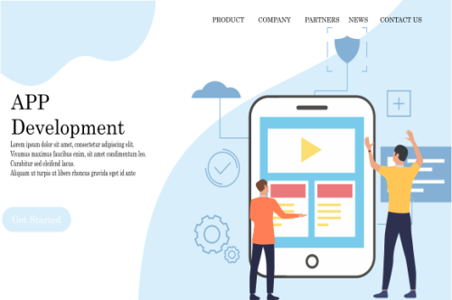 Mobile app development landing page website