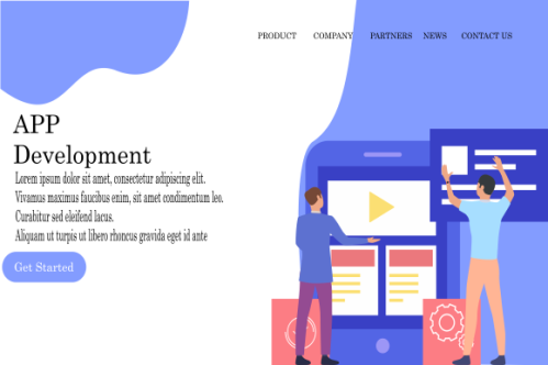 Mobile app development landing page website