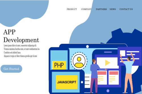 Mobile app development landing page website