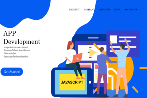 Mobile app development landing page website