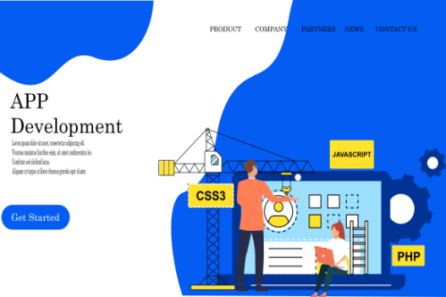 Mobile app development landing page website