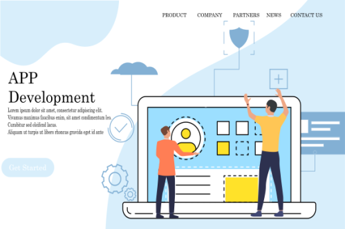Mobile app development landing page website