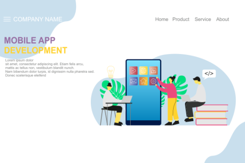 Mobile app development landing page website