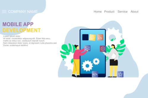 Mobile app development landing page website