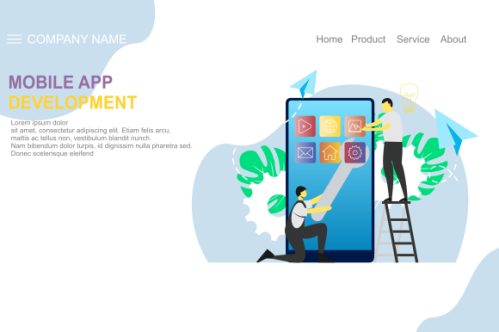 Mobile app development landing page website