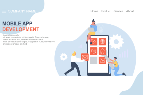 Mobile app development landing page website