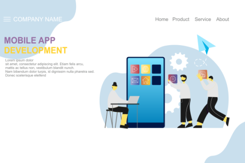 Mobile app development landing page website