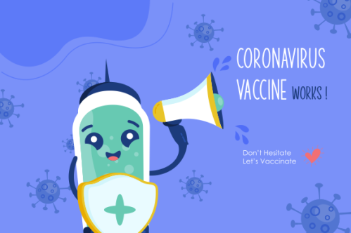 Cartoon vaccination campaign illustration vector