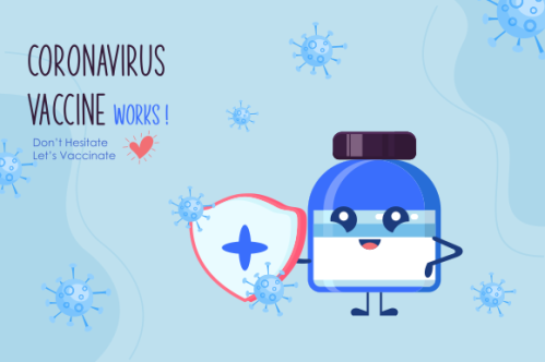 Cartoon vaccination campaign illustration vector