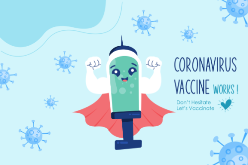 Cartoon vaccination campaign illustration vector