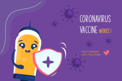 Cartoon vaccination campaign illustration vector
