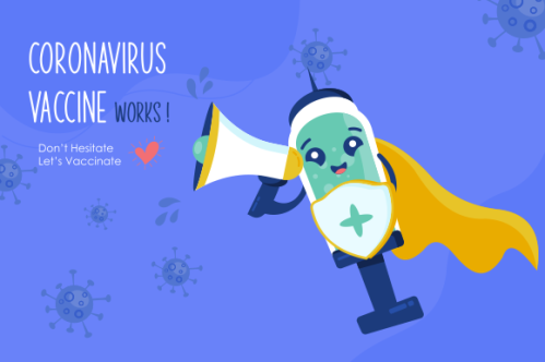 Cartoon vaccination campaign illustration vector