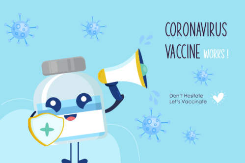 Cartoon vaccination campaign illustration vector