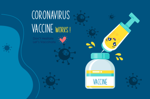 Cartoon vaccination campaign illustration vector