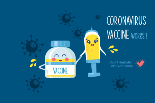 Cartoon vaccination campaign illustration vector