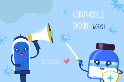 Cartoon vaccination campaign illustration vector