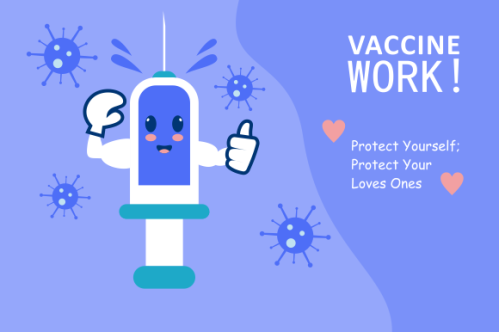 Cartoon vaccination campaign illustration vector