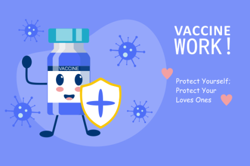 Cartoon vaccination campaign illustration vector