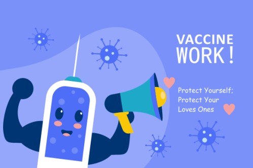 Cartoon vaccination campaign illustration vector