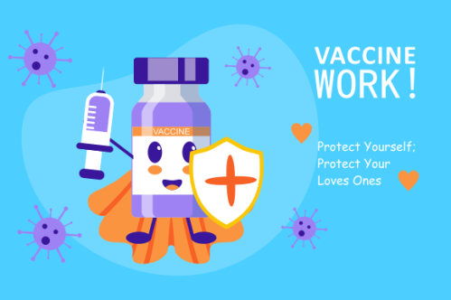 Cartoon vaccination campaign illustration vector