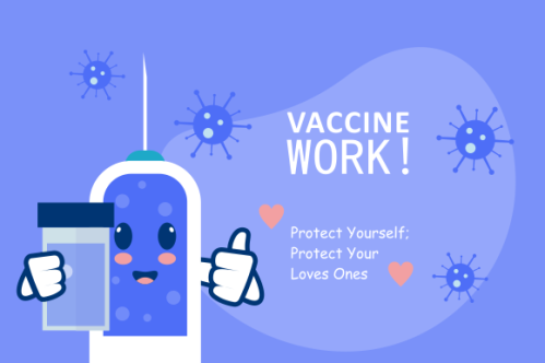 Cartoon vaccination campaign illustration vector