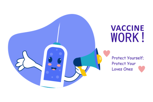 Cartoon vaccination campaign illustration vector