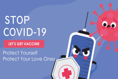 Cartoon vaccination campaign illustration vector