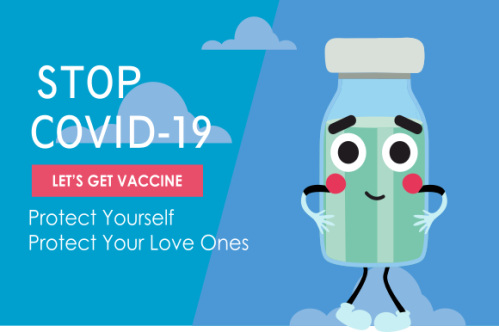 Cartoon vaccination campaign illustration vector
